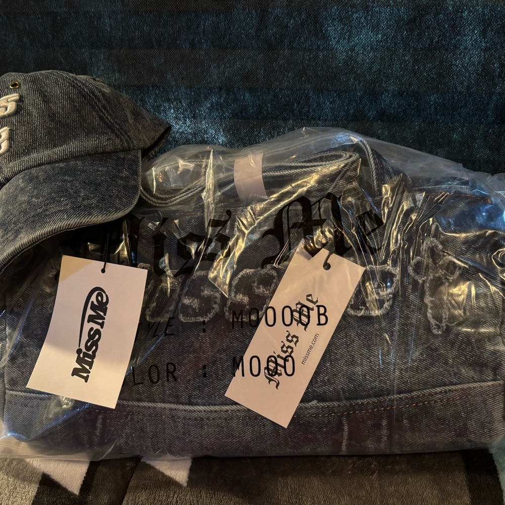 Miss Me Blue Denim Duffle Bag
